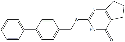 2-(([1,1'-biphenyl]-4-ylmethyl)thio)-3,5,6,7-tetrahydro-4H-cyclopenta[d]pyrimidin-4-one Structure