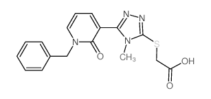 2-([5-(1-BENZYL-2-OXO-1,2-DIHYDRO-3-PYRIDINYL)-4-METHYL-4H-1,2,4-TRIAZOL-3-YL]SULFANYL)ACETIC ACID结构式