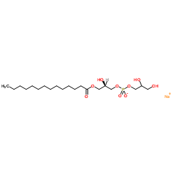 1-肉豆蔻酰基-2-羟基-sn-甘油-3-磷酸-(1'-rac-甘油)(钠盐)结构式