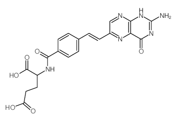 2-[[4-[2-(2-amino-4-oxo-1H-pteridin-6-yl)ethenyl]benzoyl]amino]pentanedioic acid structure