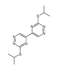 3-propan-2-ylsulfanyl-5-(3-propan-2-ylsulfanyl-1,2,4-triazin-5-yl)-1,2,4-triazine Structure