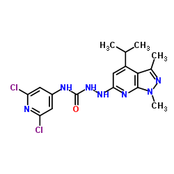 1-[1,3-DIMETHYL-4-(2-METHYLETHYL)-1H-PYRAZOLO[3,4-B]PYRIDIN-6-YL]-4-(3,5-DICHLORO-4-PYRIDINYL)-SEMICARBAZIDE Structure