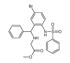 methyl 2-[[[2-(benzenesulfonamido)-5-bromophenyl]-phenylmethyl]amino]acetate Structure