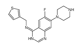 6-fluoro-7-piperazin-1-yl-N-(thiophen-3-ylmethyl)quinazolin-4-amine结构式