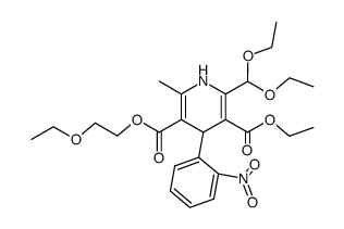 2-ethoxyethyl 2-methyl-4-(2-nitrophenyl)-5-ethoxycarbonyl-6-diethoxymethyl-1,4-dihydropyridine-3-carboxylate Structure