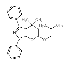 Pyrano[2,3-c]pyrazole,1,4,5,6-tetrahydro-4,4-dimethyl-6-(2-methylpropoxy)-1,3-diphenyl-结构式