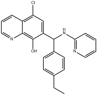 5-Chloro-7-[(4-ethylphenyl)-(pyridin-2-ylamino)methyl]quinolin-8-ol Structure