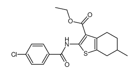 ethyl 2-[(4-chlorobenzoyl)amino]-6-methyl-4,5,6,7-tetrahydro-1-benzothiophene-3-carboxylate Structure