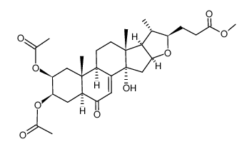 (2aS,4R,5S,6aR,6bR,8aR,8bR,9S,10R,11aS,12aS)-12a-hydroxy-10-(3-methoxy-3-oxopropyl)-6a,8a,9-trimethyl-2-oxo-2a,3,4,5,6,6a,6b,7,8,8a,8b,9,10,11a,12,12a-hexadecahydro-2H-naphtho[2',1':4,5]indeno[2,1-b]furan-4,5-diyl diacetate结构式