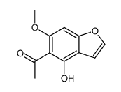 4-hydroxy-6-methoxy-5-acetylbenzofuran结构式