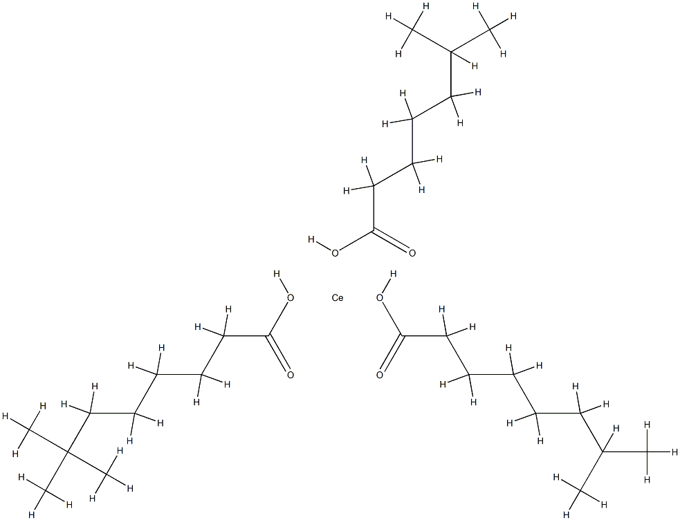 (isononanoato-O)(isooctanoato-O)(neodecanoato-O)cerium structure