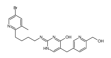 2-(4-(5-bromo-3-methylpyrid-2-yl)butylamino)-5-(6-hydroxymethylpyrid-3-ylmethyl)pyrimidin-4(1H)-one picture