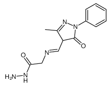 {[1-(3-Methyl-5-oxo-1-phenyl-4,5-dihydro-1H-pyrazol-4-yl)-meth-(E)-ylidene]-amino}-acetic acid hydrazide Structure