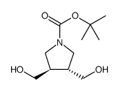 1-Pyrrolidinecarboxylic acid, 3,4-bis(hydroxymethyl)-, 1,1-dimethylethyl ester, (3R,4R) Structure