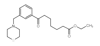 ETHYL 7-OXO-7-[3-(THIOMORPHOLINOMETHYL)PHENYL]HEPTANOATE结构式