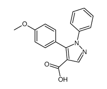 5-(4-methoxyphenyl)-1-phenylpyrazole-4-carboxylic acid结构式