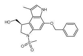 (S)-(5-(benzyloxy)-8-methyl-3-(methylsulfonyl)-1,2,3,6-tetrahydropyrrolo[3,2-e]indol-1-yl)methanol结构式