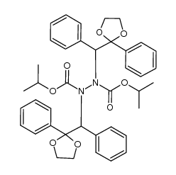 diisopropyl 1,2-bis(phenyl(2-phenyl-1,3-dioxolan-2-yl)methyl)hydrazine-1,2-dicarboxylate结构式