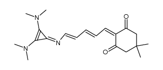 2-[5-[[2,3-Bis(dimethylamino)-2-cyclopropen-1-yliden]amino]-2,4-pentadienyliden]-5,5-dimethyl-1,3-cyclohexandion Structure