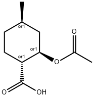 (1R,2R,4R)-2-Acetoxy-4-methylcyclohexanecarboxylic acid structure