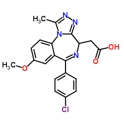 4H-[1,2,4]Triazolo[4,3-a][1,4]benzodiazepine-4-acetic acid, 6-(4-chlorophenyl)-8-Methoxy-1-Methyl- Structure