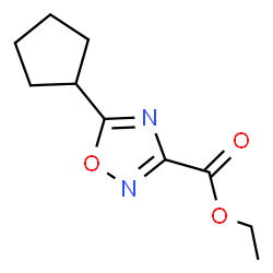 Ethyl 5-cyclopentyl-1,2,4-oxadiazole-3-carboxylate结构式