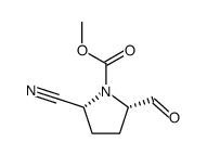 1-Pyrrolidinecarboxylicacid,2-cyano-5-formyl-,methylester,(2R-cis)-(9CI) Structure