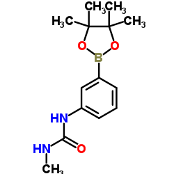 1-Methyl-3-(3-(4,4,5,5-tetramethyl-1,3,2-dioxaborolan-2-yl)phenyl)urea结构式