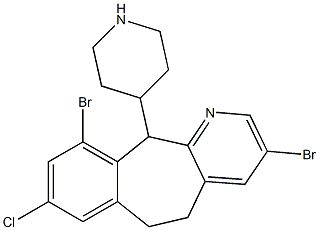 3,10-dibromo-8-chloro-11-(piperidin-4-yl)-6,11-dihydro-5H-benzo[5,6]cyclohepta[1,2-b]pyridine Structure