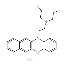 12H-Benzo[b]phenothiazine, 12-[2-[bis(2-chloroethyl)amino]ethyl]-, hydrochloride Structure