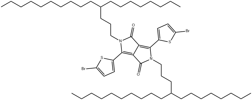 3,6-Bis(5-bromothiophen-2-yl)-2,5-bis(4-octyltetradecyl)-2,5-dihydropyrrolo[3,4-c]pyrrole-1,4-dione Structure