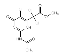 4-Pyrimidineaceticacid, 2-(acetylamino)-a,a,5-trichloro-1,6-dihydro-6-oxo-,methyl ester Structure