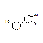 2-(4-氯-3-氟苯基)四氢-2H-吡喃-4-醇结构式