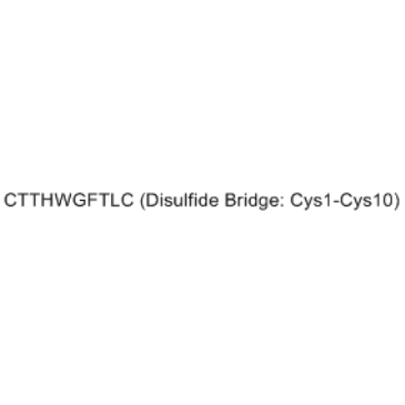 H-Cys-Thr-Thr-His-Trp-Gly-Phe-Thr-Leu-Cys-OH (Disulfide bond) Structure