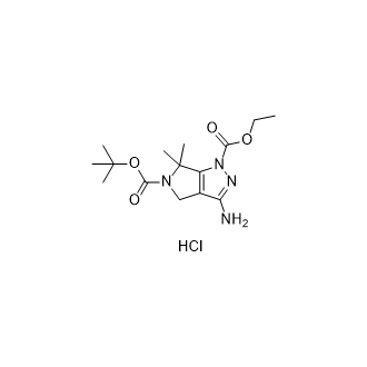 5-(tert-Butyl) 1-ethyl 3-amino-6,6-dimethyl-4,6-dihydropyrrolo[3,4-c]pyrazole-1,5-dicarboxylate hydrochloride Structure