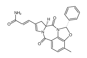 3t-((9aS)-3-methyl-6,10-dioxo-1ξ-phenyl-(9ar)-9a,10-dihydro-6H,9H-2-oxa-6a,10a-diaza-benzo[cd]cyclopenta[g]azulen-8-yl)-acrylamide Structure