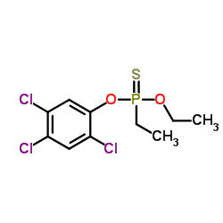 O-乙基-O-2,4,5-三氯苯基乙基硫代磷酸酯结构式