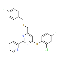 4-([(4-CHLOROBENZYL)SULFANYL]METHYL)-6-[(2,4-DICHLOROPHENYL)SULFANYL]-2-(2-PYRIDINYL)PYRIMIDINE picture