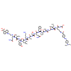 H-Glu(EDANS)-Val-Tyr-Leu-Lys-Ala-Ser-Gln-Phe-Pro-Ala-Gly-Ile-Lys(DABCYL)-Gly-OH结构式