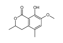 (9ci)-3,4-二氢-8-羟基-7-甲氧基-3,5-二甲基-1H-2-苯并吡喃-1-酮结构式