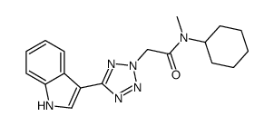 2H-Tetrazole-2-acetamide,N-cyclohexyl-5-(1H-indol-3-yl)-N-methyl-(9CI) structure