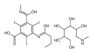 3-(butanoylamino)-2,4,6-triiodo-5-(methylcarbamoyl)benzoate,methyl(2,3,4,5,6-pentahydroxyhexyl)azanium Structure