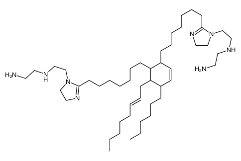 N,N''-[[5-hexyl-6-(2-octenyl)-3-cyclohexene-1,2-diyl]bis[7,1-heptanediyl(4,5-dihydro-1H-imidazole-2,1-diyl)-2,1-ethanediyl]]bis(ethylenediamine)]结构式