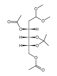 ((4R,5S)-5-((R)-1-acetoxy-3,3-dimethoxypropyl)-2,2-dimethyl-1,3-dioxolan-4-yl)methyl acetate Structure