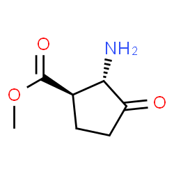 Cyclopentanecarboxylic acid, 2-amino-3-oxo-, methyl ester, trans- (9CI) structure