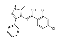 2,4-dichloro-N-(5-methyl-3-phenyl-1H-pyrazol-4-yl)benzamide Structure