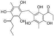 1-[2,4,6-Trihydroxy-3-methyl-5-[[2,4,6-trihydroxy-3-methyl-5-(1-oxopropyl)phenyl]methyl]phenyl]-1-butanone结构式
