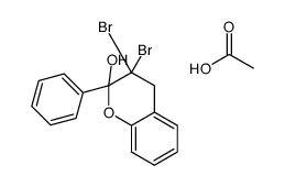 acetic acid,3,3-dibromo-2-phenyl-4H-chromen-2-ol结构式