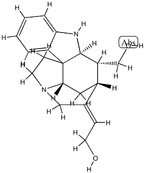 (19E)-19,20-Didehydrocuran-17,18-diol结构式