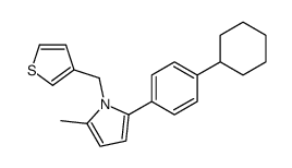 2-(4-cyclohexylphenyl)-5-methyl-1-(thiophen-3-ylmethyl)pyrrole结构式